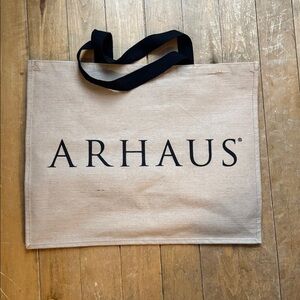 Arhaus Eco-Friendly Jute & Cotton Beige Oversized Tote Bag
